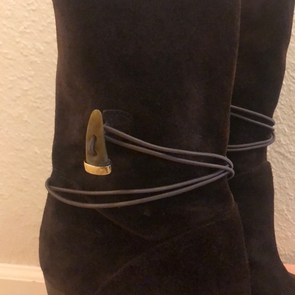 House of Harlow Brown Leather suede ankle boots - Picture 3 of 5